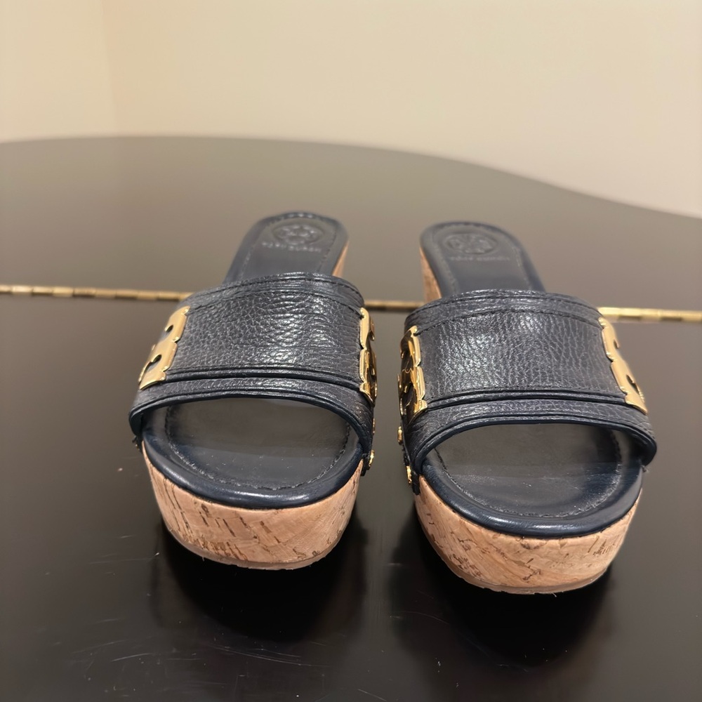 RARE authentic iconic luxury summer beach resort Tory Burch wedge/sandals/shoes - Picture 12 of 17